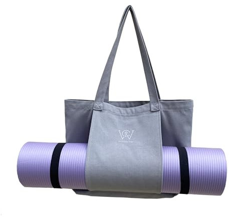 Wivmypog Bolsa para Esterilla de Yoga, Bolsa de Transporte, Bolsas para Colchoneta de Yoga Bolsa de Hombro Grande, Bolsa de Gimnasio para Mujeres, Yoga,Soporte, Viajes, Oficina (Gris)