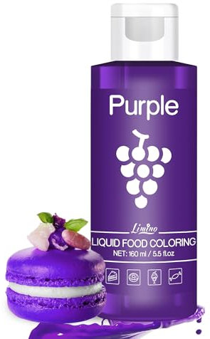 Lebensmittelfarbe - 160ml Flüssige Lebensmittel Farben für Kuchen, Backen, Kekse, Macaron - Zuckerfrei Konzentrierte Farbe Food Coloring für Tortendeko, Getränken, Osterei, DIY Slime (Lila)