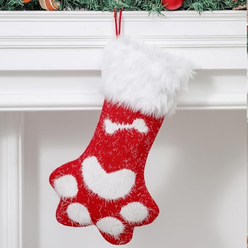 Personalisierte Weihnachtsstrümpfe, bestickter Weihnachtsstrumpf, Weihnachtsstrumpf mit Namen, große Weihnachtsstrümpfe für Erwachsene (rot, ohne Name)