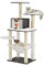 Feandrea Kratzbaum, 138 cm Katzenbaum, modern, mehrstöckiger Katzenkratzbaum, Kuschelhöhle, Sisalstämme, Hängematte, Plattformen, weicher Plüsch, waschbare Kissen, nebelgrau PCT164G02