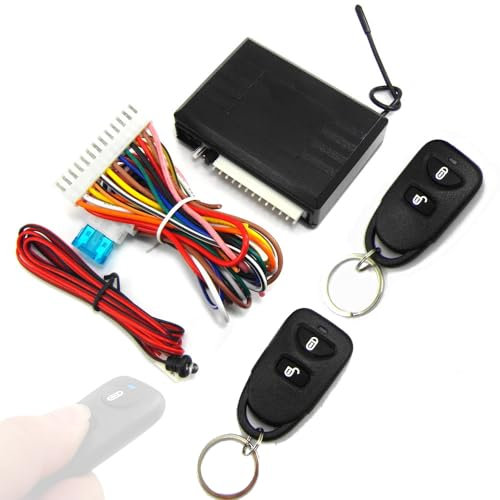 Mulcort Sistema di Accesso Senza Chiave per Auto Kit di Chiusura centralizzata per Porta centralizzata a Distanza Universale 12V con Scatola di Controllo e indicatore LED e 2 telecomandi