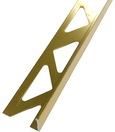 5 x Brushed Gold Metal 10mm Tile Trim