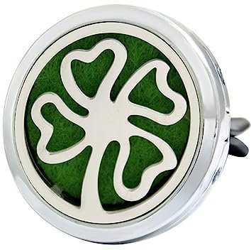 VALICLUD Autoparfum Runder Aromatherapie-clip Fürs Auto Festes Mit Vierblatt-gras-muster Sicher Und Langlebig Lufterfrischer Zur Dekoration