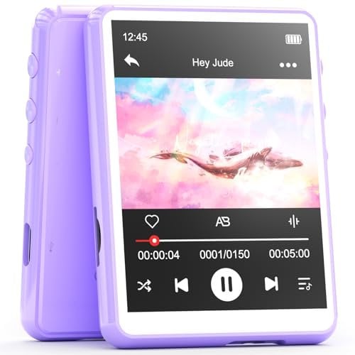 MECHEN 64GB MP3 Player Bluetooth 5.3 with 2.4 Full Touch Screen,Portable Digital Music Player with Speaker,FM Radio, Line Recording, HiFi Lossless Sound, Support up to 128GB