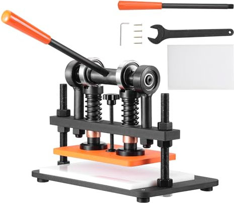 VEVOR Máquina Cortadora de Cuero 260x150 mm Capacidad de Carga de 1,5 T Prensa Troqueladora Manual Carrera Ajustable 12 mm Perforadora Manual para Cuero Papel Espuma Plástico Caucho Varios Materiales