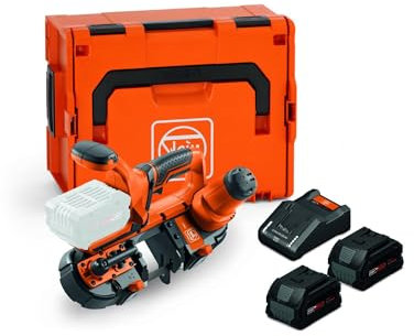 Fein Akku-Bandsäge ABAS 18-63 AS Set (mit 2x Akku 18V, 8 Ah + Ladegerät, 63,5 mm Schnitttiefe, ergonomisch, mit LED-Arbeitsleuchte) 71350162000