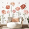 wondever Wandtattoo Pfingstrosen Rose Wandaufkleber Boho Blumen Wandsticker Wanddeko für Kinderzimmer Mädchen Schlafzimmer