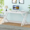 Mudmasa Computer Schreibtisch Bürotisch Arbeitstisch PC Laptoptisch Gaming Tisch für Zuhause, Büro, Studium, Schreiben, Holz Metallgestell 152 x 60 x 75.5 cm, Weiß