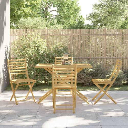 Juroupi 5-TLG. Garten-Essgruppe GartenmöBel Set Gartenset Tisch Und StüHle Garten Essgruppe Lounge Set Bambus - 3278530