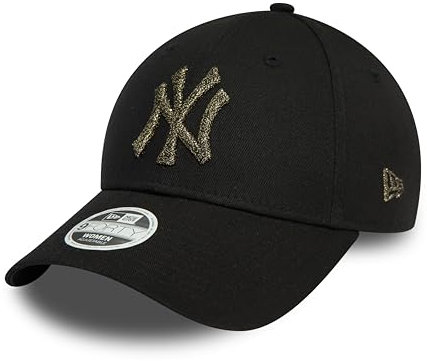 New Era New York Yankees Cap für Fans Mädchen Frau Kappe NY Logo schwarz Strapback MLB - One-Size