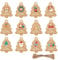 geschenkanhänger weihnachten kraftpapier,48 pcs baumschmuck Weihnachtsbaum Geform geschenkanhänger kraftpapier mit kordel weihnachten für deko weihnachten geschenke