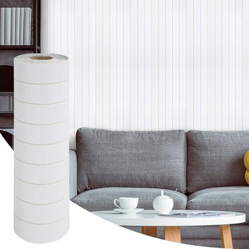 OUGPIU Tapete Holzoptik Selbstklebend 300CM x 40CM 3D Wandpaneele Selbstklebend,PVC Flexible Lamellenwand Holz,3D Optik Klebefolie Holzoptik Lamellenwand,Lamellen Dekor für Wand,Decken,Hintergrund