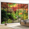 Papier peint panoramique Trompe l'œil Verrière - Jardin 3617680508879 - Largeur 395 cm x Hauteur 250 cm