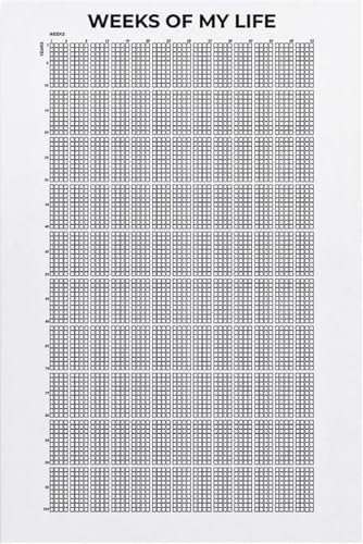 Wochen Kalender, WochenAgenda Leben Wochen Poster, 4000 Wochen Wandplaner, Tagesplaner Aufgabenliste, Lebens Wochen Kalender Für Familie, Schule, Büro, 60 X 40 CM (A)