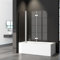 Duschwand für Badewanne 150x140cm 3-teilig Faltbar Duschtrennwand, Duschabtrennung mit festem Segment Badewannenaufsatz aus 6mm ESG Glas mit Nano Beschichtung, 150cm Badewannenwand