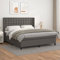 Xichuzi Boxspringbett mit Matratze Grau 180x200 cm Kunstleder, Bett, Bettgestell, Jugendbett, Schlafzimmer Bett, Bed Frame - 3132517