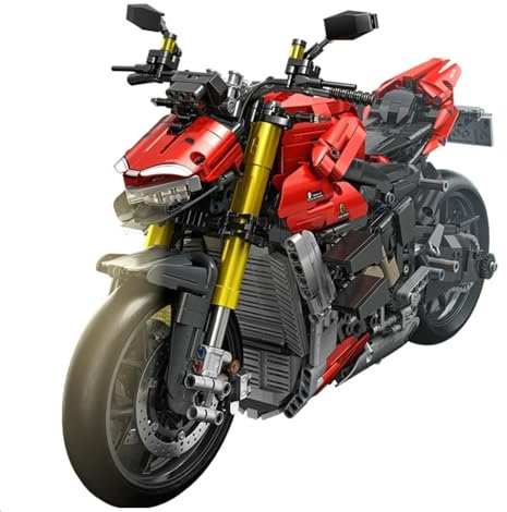 Technic Kit de construction de blocs de construction de moto pour Harley Davvis 2077, 1981 pièces Technic Motorcycle Model Building Kit, Super Bike Toy Racing Motor Cadeau pour enfant et adulte,