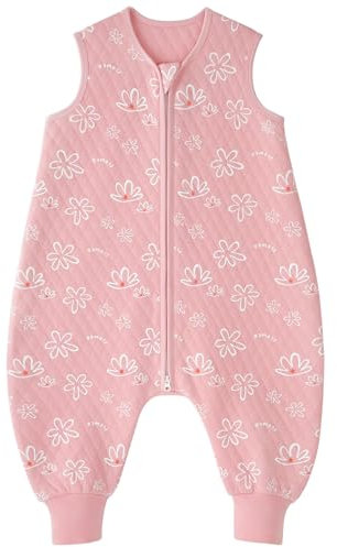 Looxii Schlafsack Baby mit füßen 1.0 Tog Baumwolle BabySchlafsack Herbst Ganzjahres Schlafsack mit Beinen für Kinder 18-36 Monate Jungen Mädchen 80 cm