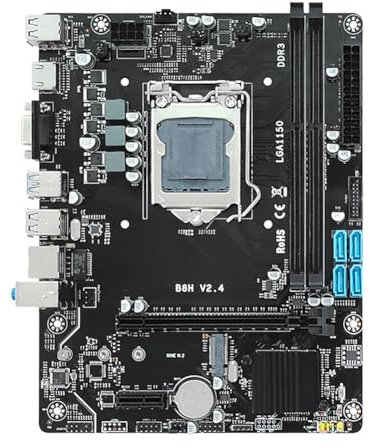 Vocdikficy B85 Placa Base Lag 1150 DDR3 16G Placa Mae SATA3.0 USB3.0 2.0 NVME M.2 SSD Placa Base de Escritorio PC Placa Base de Computadora