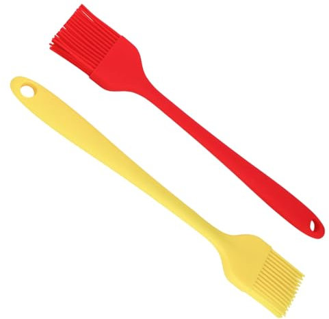 2PCS Silicone Basting Pastry Brush Set,450°F Heat-Resistant, Food-Grade Silicone Oil & Sauce Brushes for BBQ Grill, Baking & Kitchen Cooking,One-Piece Stainless Steel Core,Dishwasher Safe