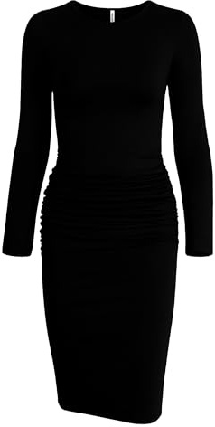 Missufe Damen Freizeitkleid Bodycon Enges Figurbetontes Bleistiftkleid Knielanges Kleider