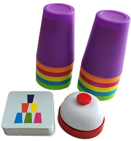 FmtwPhn Stapelbecher Bunt, 20.5 X 14.5 X 7.5cm Sport-stapelbecher, PP Stapelbechers Spielzeug, Kinder Stapelturm, Interaktive Stapelbechers, Quick Cups-Spiele, Tragbares Lernspielzeug Für Kinder