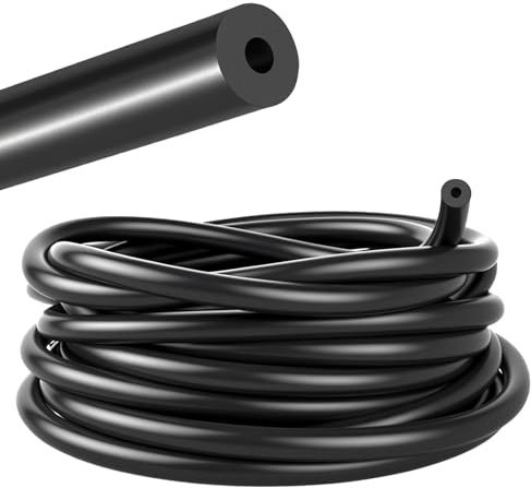 Tubo flessibile per vuoto, 3 m, in silicone nero, tubo di collegamento ad alta resistenza alla pressione, tubo flessibile per uso motore e radiatore del veicolo (3 mm ID – 8 mm OD)