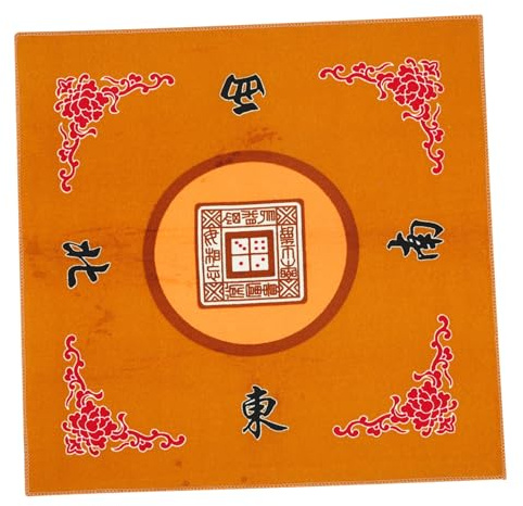 VICASKY Quadratische Mahjong Tischdecke Gelb rutschfeste Spielmatte Für Poker Und Legespiele Geräuschdämpfend Mit Muster Aus Umweltfreundlichem Material
