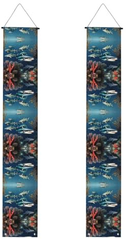 Bedruckte dekorative Banner, Motiv: Haie unter dem Meer, ideal als Abschlussdekoration, Partygeschenk