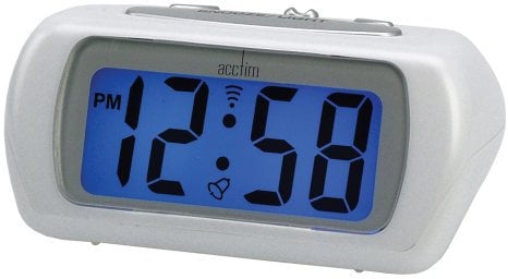 Acctim Auric Digital Alarm Clock Superbrite® Crescendo Alarm Large LCD Display White 12342