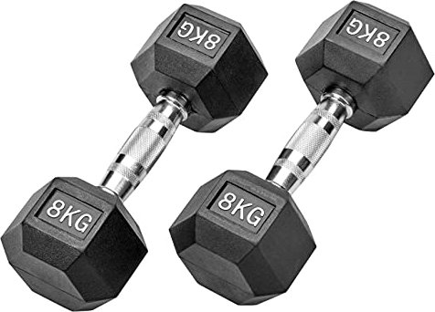 Bad Company I Kurzhanteln gummiert für Aerobic, Gymnastik und Fitness 16 Kg (2x8,0)
