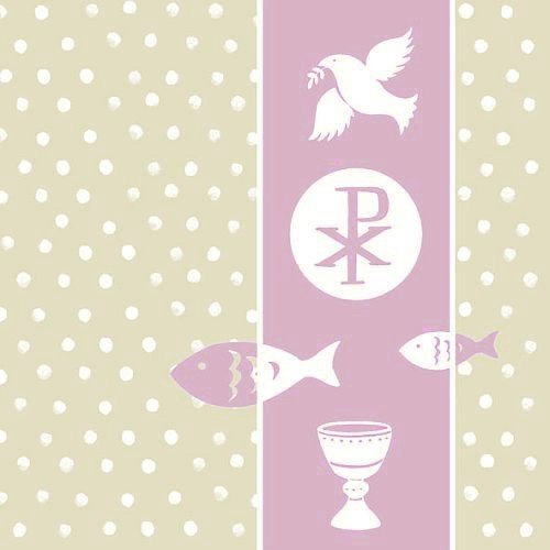 Serviette Ambiente Kommunion/Konfirmation altrosa/bordeaux First Communion 20 Servietten pro Packung