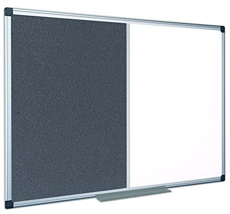 Bi-Office Combination Board Maya, Grey Felt/Magnetic, Aluminium Frame, 180 x 120 cm