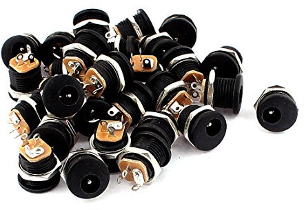sourcing map 30Stk. 5.5mm x 2.1mm DC Stromversorgung Netzsteckdose Stecker Buchse Schwarz de