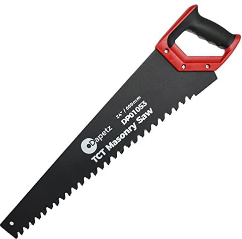 Dapetz ® 600mm TCT Masonry Saw it is use to Cut Brick, aerated Concrete Blocks, Slate and Cement. It has a Soft Pistol Grip for Stability and is Made up of Tungsten Carbide