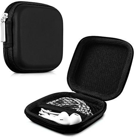 kwmobile In-Ear Kopfhörer Tasche - In Ear Headphones Schutztasche - Earphones Etui Case Cover Hülle für Kopfhörer in Schwarz