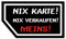 wall-art-design Fun Aufkleber im Visitenkartenformat ca.100x60mm Nix Karte,Nix, Meins!