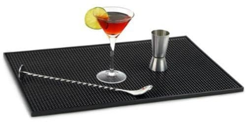 bar@drinkstuff Service de bar Tapis 30,5†x 45,7†cm Noir Tapis d'Ègouttement en caoutchouc, Tapis de tapis de bar en caoutchouc, DE goutte