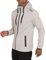 TCA Men’s Revolution Tech Workout Thermal Running Hoodie Jacket with Zip Pockets and Thumbholes - Quiet Shade Grey, XL