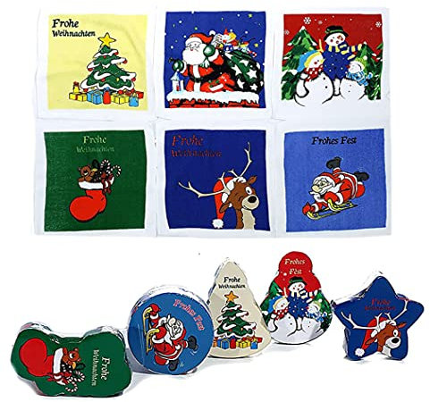 itsisa Magisches Handtuch 6er Set (Weihnachten) - Zauberhandtuch, Kindergeschenk, Wichtelgeschenk