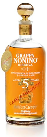 Distillerie Nonino dal 1897, AnticaCuvée Cask Strength Grappa Riserva, invecchiata da 5 a 20 anni in barriques e piccole botti - bottiglia in vetro da 700 ml