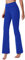 LChinFun Damen Performance Power Flex Hohe Taille Bootleg Yoga Hose Innen Versteckte Tasche Bauchkontrolle 4 Wege Stretch Bootcut Laufen Sweatpants Königsblau Größe L