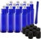 12Pcs, 10ml Blue Glass Roller on Bottles with Stainless Steel Roller Ball - Refillable Essential Oil Roller Bottles with Lid Opener Pry Tool & 1 Transfer Pipette, Great for Aromatherapy, Perfumes and