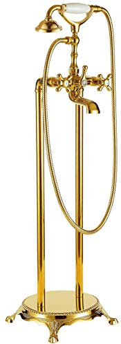 Standarmatur freistehend Wannenarmatur rund Armatur 1414 Gold