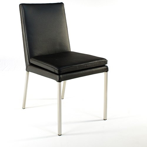 SIX Lederstuhl Stella Rindsleder Schwarz Besucherstuhl Stuhl Stühle