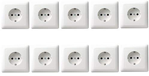10x GIRA 044 003 SCHUKO-Steckdose Vollplatte Standard 55 reinweiß glänzend