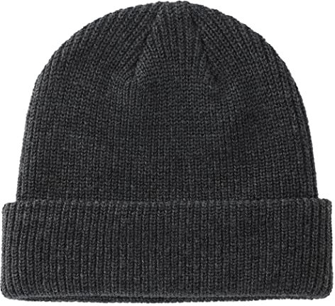 Connectyle, Klassische Herren-Wintermütze, umgeschlagenes Acryl-Strickmaterial, Wohlmütze für den täglichen Gebrauch - grau - MEDIUM