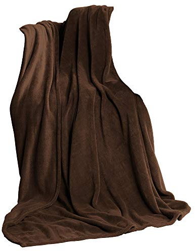 CelinaTex Flauschige Kuscheldecke 150 x 200 cm dunkel braun Decke Sofa Wohndecke weich Soft Mikrofaser Fleece Oeko-TEX TV-Decke