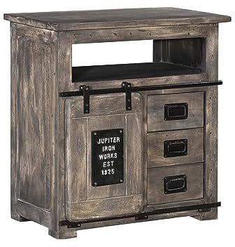 MASSIVMOEBEL24.DE Kommode Mango 80x45x85 grau lackiert Railway #210