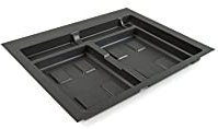 Emuca - Base Recycle pour poubelles pour tiroir de cuisine, 2 cavitès, Plastique gris anthracite, Plastique, 1 ut.